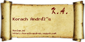 Korach András névjegykártya